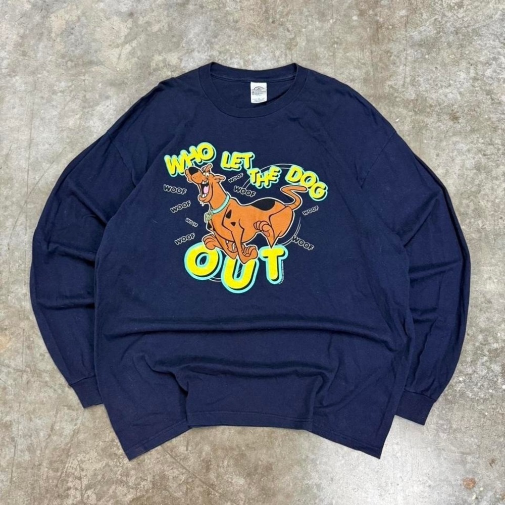 Vintage Y2K Scooby Doo "Who Let The Dogs Out" Long‎ Sleeve Shirt Size XXL